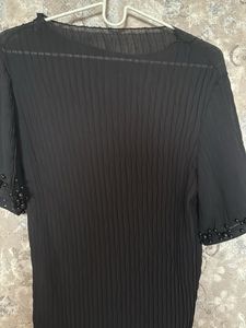Elegant Black Beaded Top