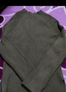 Ribbed Knit Mock Neck Sweater