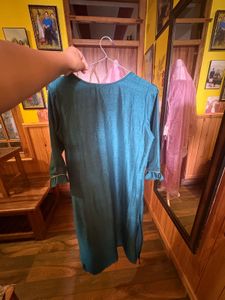 Elegant Teal Kurta with Embellishments