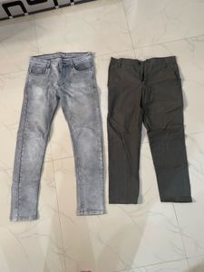 Men's Grey Jeans & Olive Chinos