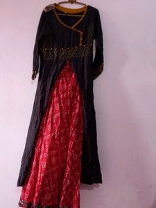 Bohemian Red Bandhani Print Maxi