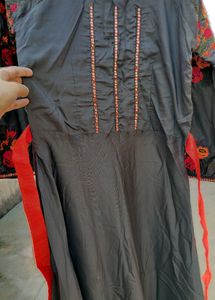 Beautiful Grey Colour Gown Shiny Embroidered
