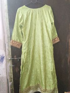 Beautifully Embellished Green Kurta