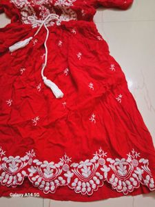 Red Embroidered Dress