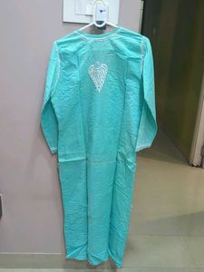Turquoise Chikankari Kurta