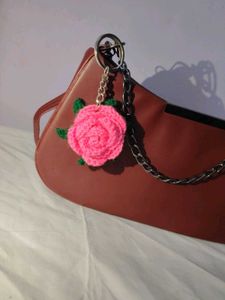 Crocheted Keychain Set - Mushroom, Rose, Sunflower