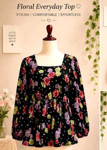 💚🌸 Vintage Floral Milkmaid Peplum top 💚 🌸