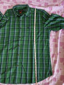 Green Plaid Long Sleeve Button-Up Shirt