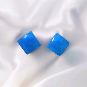Blue Resin Handmade Studs