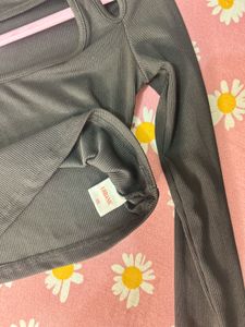 Chic Black Cut-Out Long Sleeve Top