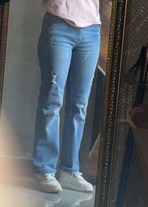 Distressed Blue Denim Jeans