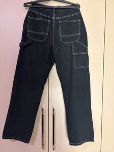 Unisex Black Denim Carpenter Pants