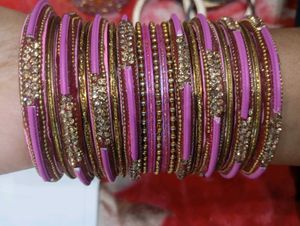 Pink &amp; Gold Bangle Set