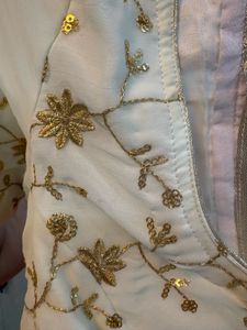 Elegant White &amp; Gold Embroidered Skirt