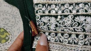 Stylish Green Kurta with White Embroidery