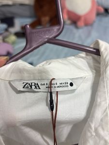 Zara White Pleated Tunic Dress