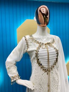 Real Mirror Work Top,Pent with Dupatta