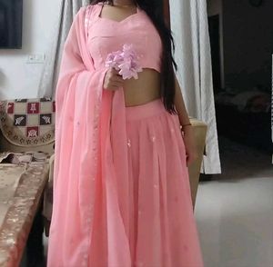 Beautiful Pink Lehenga Choli Set