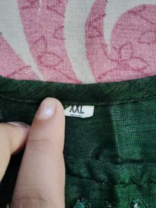 102.Green mirror work kurti women