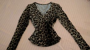y2k leopard print top ˚⟡˖ ࣪