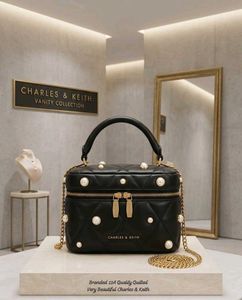 Charles &amp; Keith Quilted Vanity Bag WD BOX ( COPY)