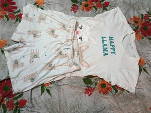 Cute Llama Pajama Set (tshirt+ shorts)