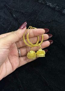 Gold Jhumka Hoop Earrings