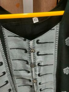 Elegant Black &amp; Silver Kurta Set
