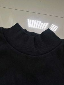 black turtleneck Crop Top