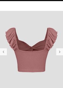 Ruffled Sleeve Crop Top