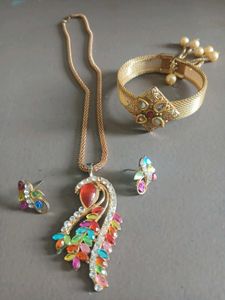 Colorful Peacock Jewelry Set