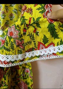 Beautiful Yellow Floral Print Kurta