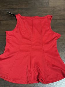 Vibrant Red Peplum Top