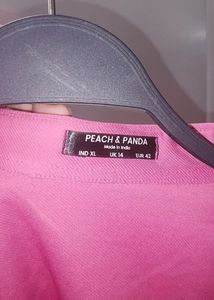peach and panda Cropped Button-Up Shirt