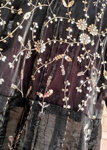Balck lehenga with long frock 🖤