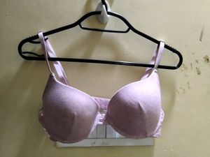 Mauve Melange Padded Wired T shirt Bra