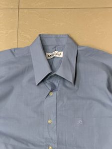Classic Blue Long Sleeve Button-Up Shirt