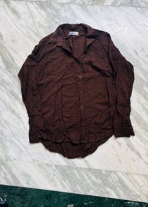 Brown Collared Long Sleeve Shirt