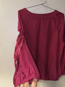 Burgundy Long Sleeve Casual Top