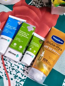 pack of 4 the Derma Co. &amp; Vaseline Skincare Set