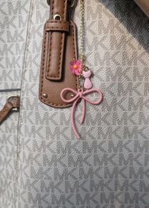 Pink Daisy &amp; Cat Keychain