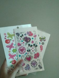 5 sheets of Cute Heart & Butterfly Temporary tatoo