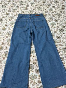 Wide Leg Blue Denim Jeans