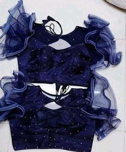 Stunning Blue Embellished Blouse