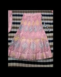 Pink Sequin Lehenga Set