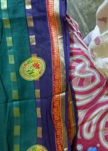 Teal Blue Saree with Oval Motifs