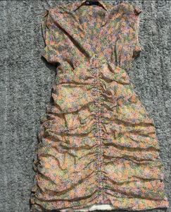 ZARA Ruched Floral Chiffon Mini Dress – Size M