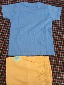 Cute Blue &amp; Yellow "WILD" T-shirt &amp; Pants Set