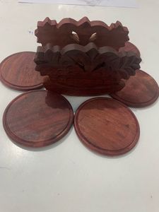 Handcrafted Wooden Coaster Set