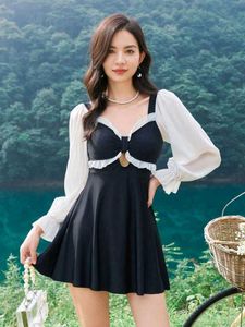 Chic Black & White Swimdress